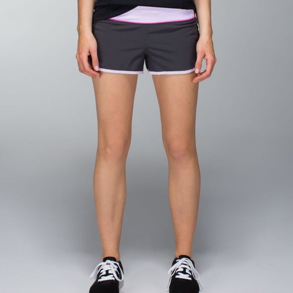 lululemon athletica Pants - Lululemon Run Speed Up Shorts Grey Purple Size 6